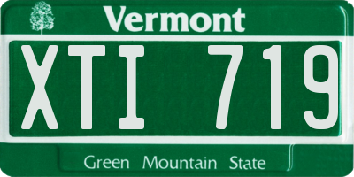 VT license plate XTI719