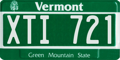 VT license plate XTI721
