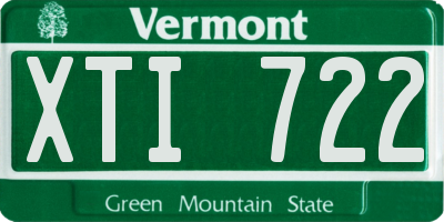 VT license plate XTI722