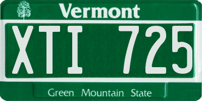 VT license plate XTI725