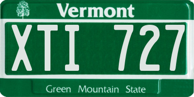 VT license plate XTI727