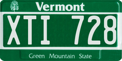 VT license plate XTI728