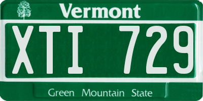 VT license plate XTI729