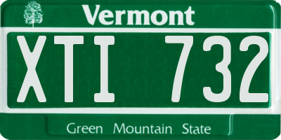 VT license plate XTI732