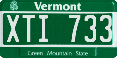 VT license plate XTI733