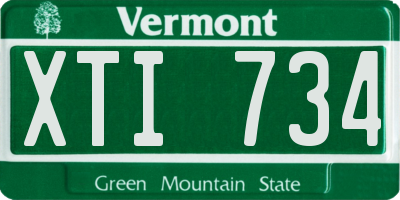 VT license plate XTI734