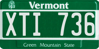 VT license plate XTI736