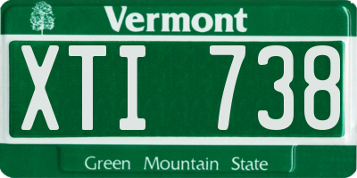 VT license plate XTI738