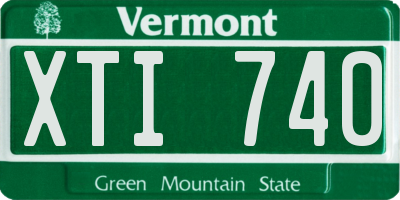 VT license plate XTI740