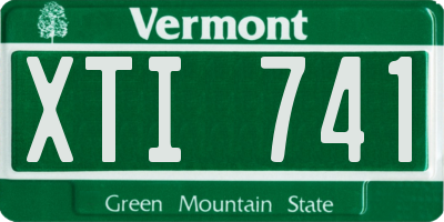 VT license plate XTI741