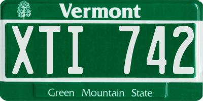 VT license plate XTI742