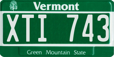 VT license plate XTI743