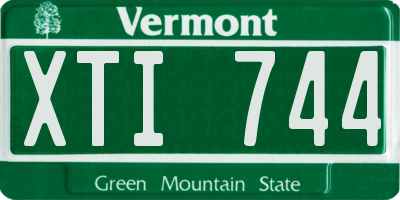 VT license plate XTI744