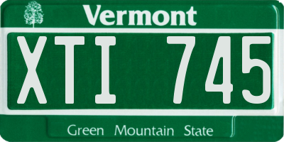 VT license plate XTI745