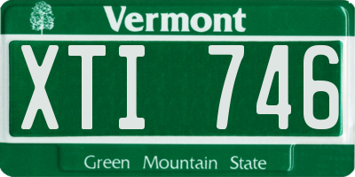 VT license plate XTI746
