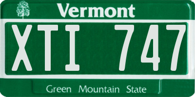VT license plate XTI747