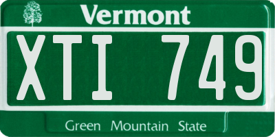 VT license plate XTI749