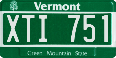 VT license plate XTI751