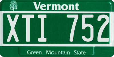 VT license plate XTI752