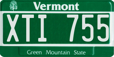 VT license plate XTI755