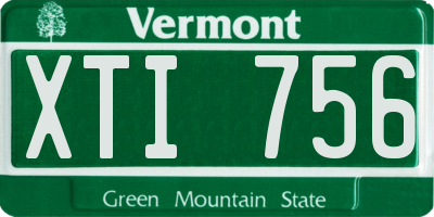 VT license plate XTI756