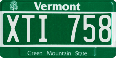 VT license plate XTI758