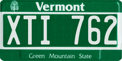 VT license plate XTI762