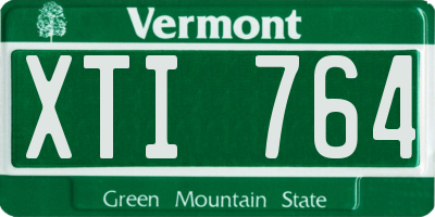 VT license plate XTI764
