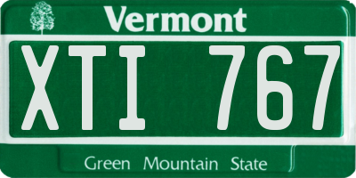 VT license plate XTI767