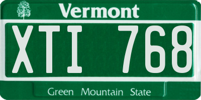 VT license plate XTI768