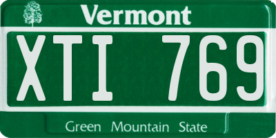 VT license plate XTI769