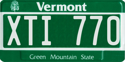VT license plate XTI770