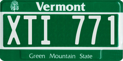 VT license plate XTI771