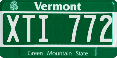 VT license plate XTI772
