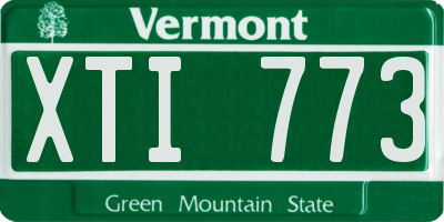 VT license plate XTI773