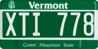 VT license plate XTI778