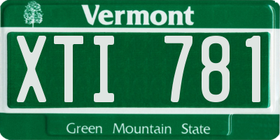 VT license plate XTI781