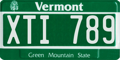VT license plate XTI789