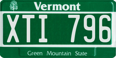 VT license plate XTI796