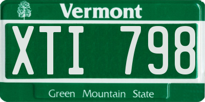 VT license plate XTI798