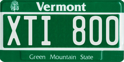 VT license plate XTI800