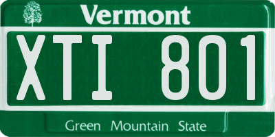 VT license plate XTI801