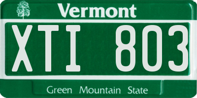 VT license plate XTI803