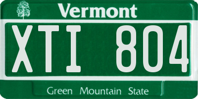 VT license plate XTI804