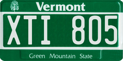 VT license plate XTI805