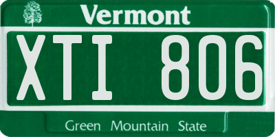 VT license plate XTI806