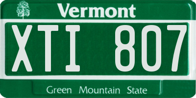 VT license plate XTI807
