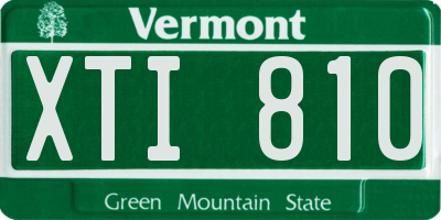 VT license plate XTI810