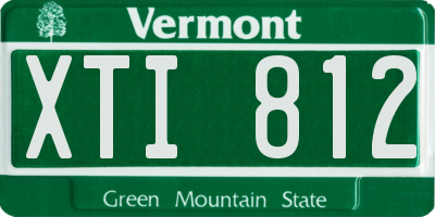 VT license plate XTI812