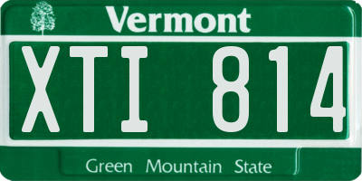 VT license plate XTI814